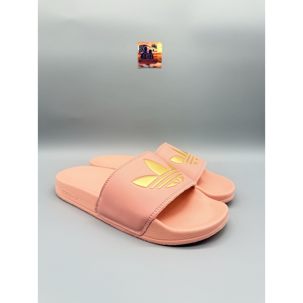 ADIDAS Women's  ADILETTE LITE Sandals Slides Size 9 Salmon Gold GZ6198 NWB